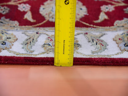 Red 2'8" x 21'0" Traditional Hand knotted Wool Rug - Sku: O075373