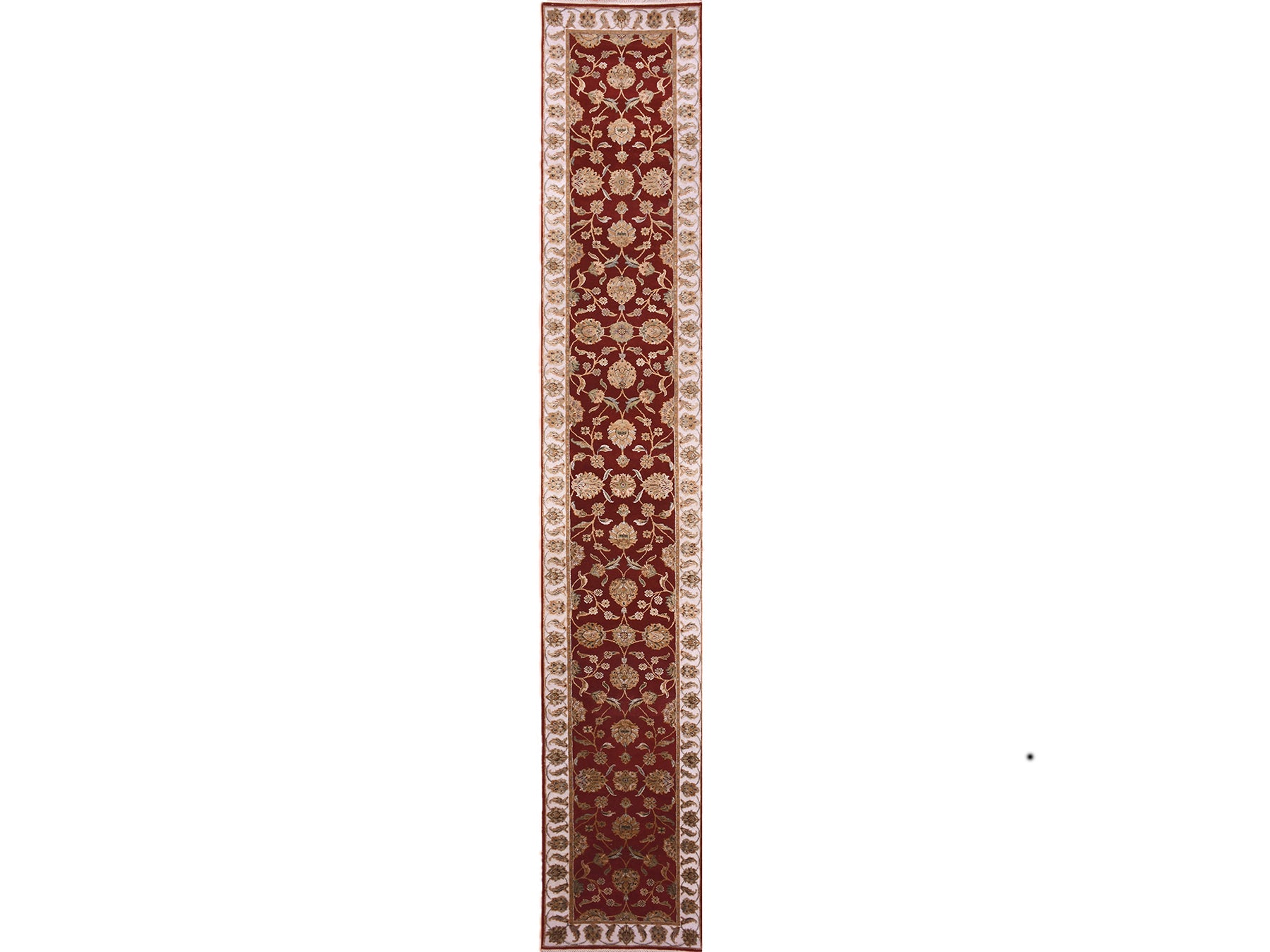 Rajasthan Traditional hand-knotted wool runner in Red, 2'7" x 16'4", SKU O075375