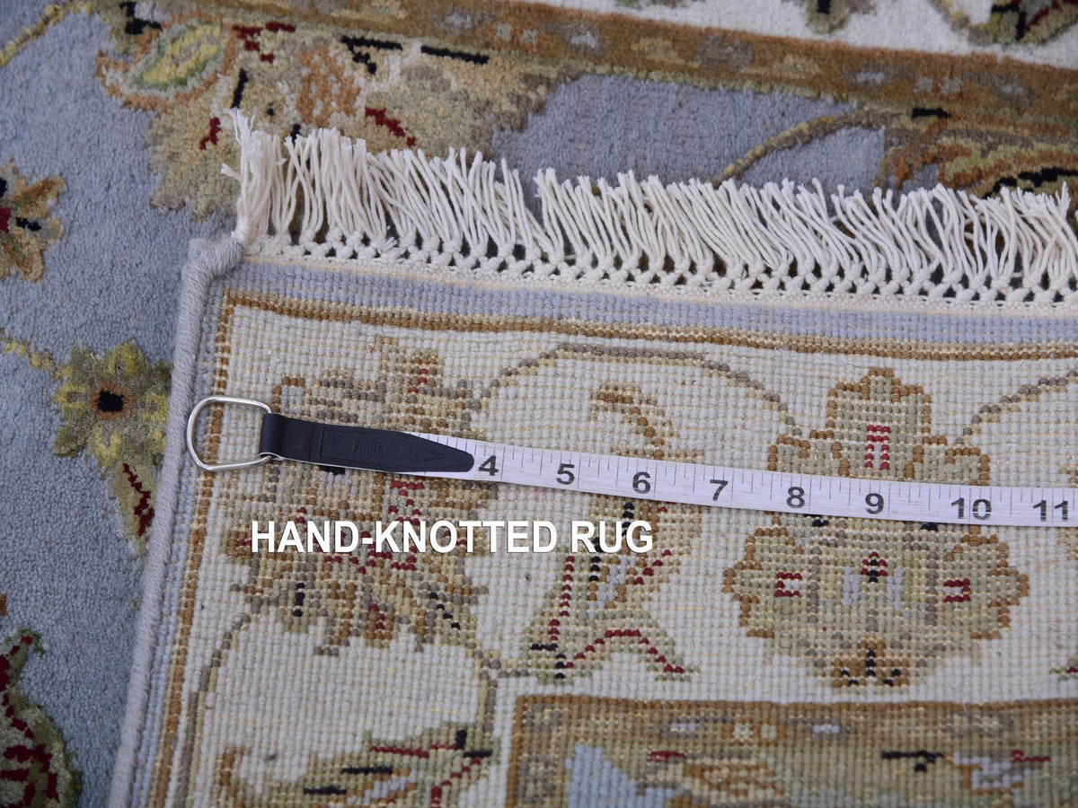 Rajasthan Traditional hand-knotted wool runner in Blue, 2'8" x 17'1", SKU O075376