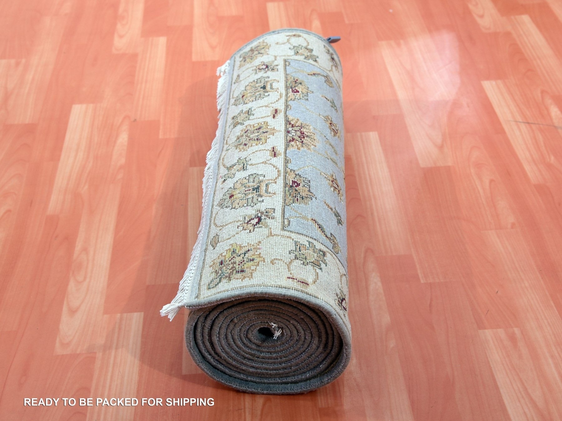 Rajasthan Traditional hand-knotted wool runner in Blue, 2'7" x 14'0", SKU O075377
