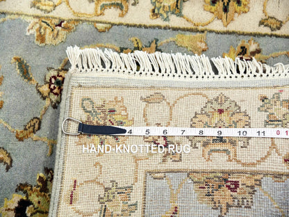 Rajasthan Traditional hand-knotted wool runner in Blue, 2'7" x 14'0", SKU O075377