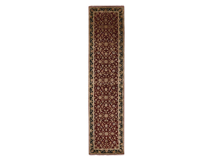 Red 2'9" x 12'3" Traditional Hand knotted Wool Rug - Sku: O075378