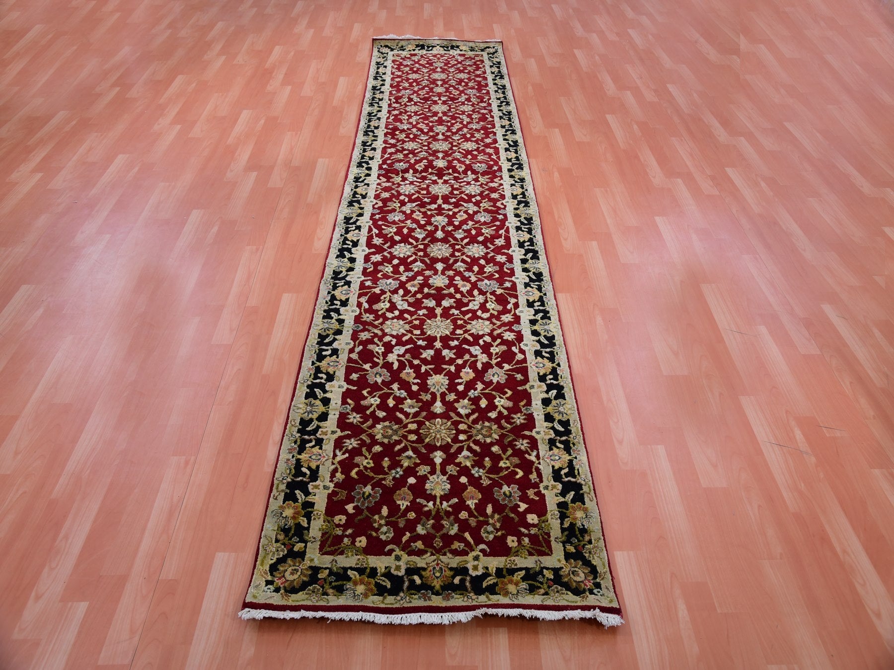 Rajasthan Traditional hand-knotted wool runner in Red, 2'9" x 12'3", SKU O075378