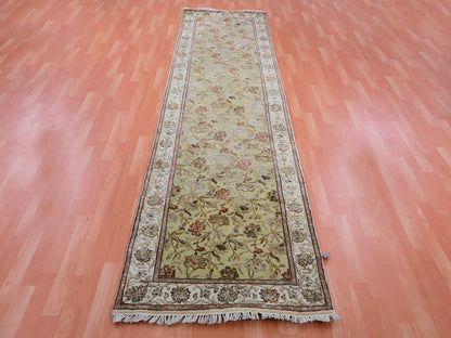 Rajasthan Traditional hand-knotted wool runner in Green, 3'0" x 12'1", SKU O075379