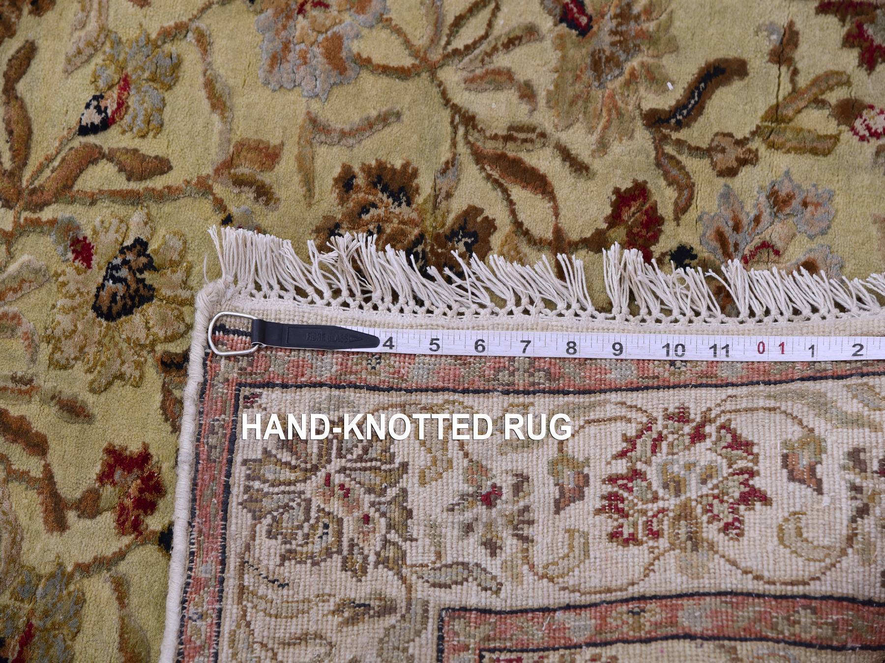 Rajasthan Traditional hand-knotted wool runner in Green, 3'0" x 12'1", SKU O075379