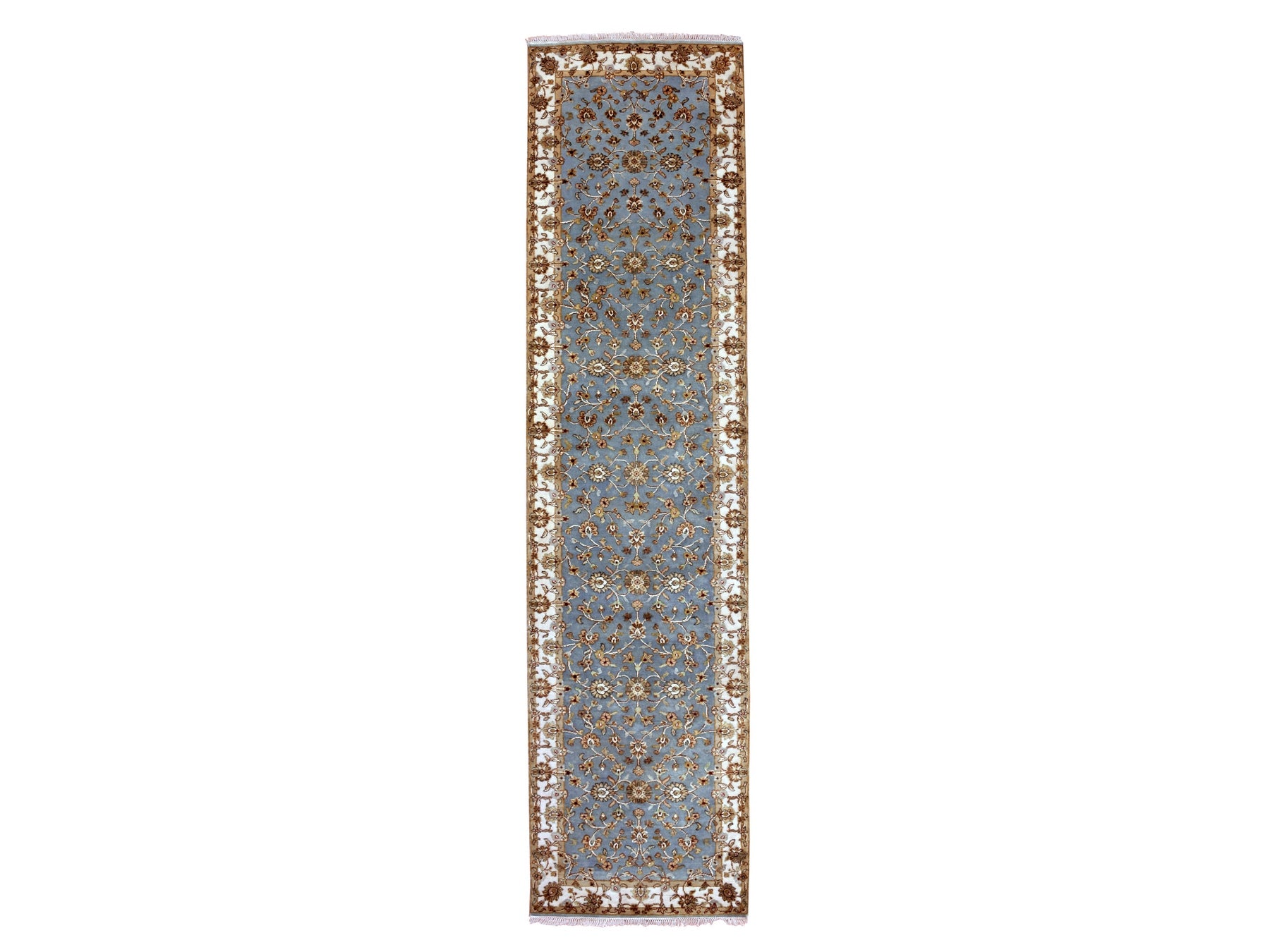 Rajasthan Traditional hand-knotted wool runner in Blue, 3'0" x 12'2", SKU O075380