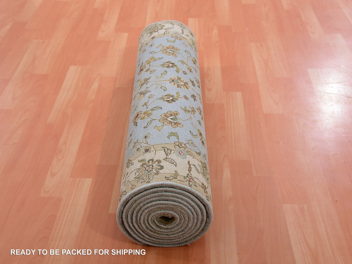 Rajasthan Traditional hand-knotted wool runner in Blue, 3'0" x 12'2", SKU O075380