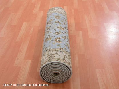 Rajasthan Traditional hand-knotted wool runner in Blue, 3'0" x 12'2", SKU O075380