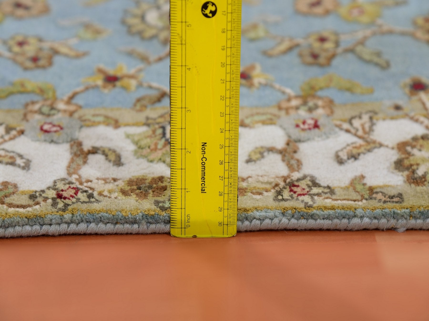 Rajasthan Traditional hand-knotted wool runner in Blue, 3'0" x 12'2", SKU O075380