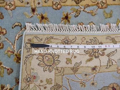 Rajasthan Traditional hand-knotted wool runner in Blue, 3'0" x 12'2", SKU O075380