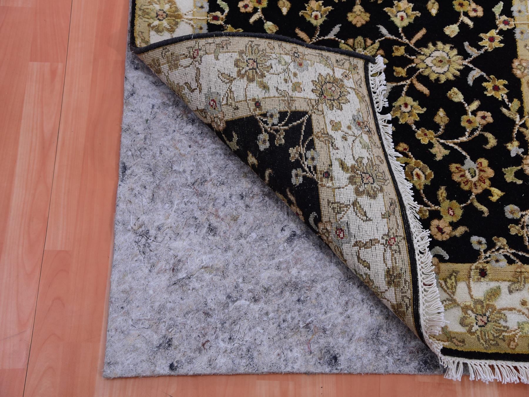 Rajasthan Traditional hand-knotted wool runner in Black, 3'1" x 12'2", SKU O075381