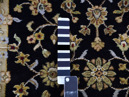 Rajasthan Traditional hand-knotted wool runner in Black, 3'1" x 12'2", SKU O075381