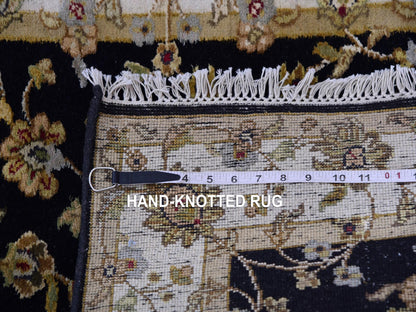 Rajasthan Traditional hand-knotted wool runner in Black, 3'1" x 12'2", SKU O075381