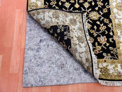 Rajasthan Traditional hand-knotted wool runner in Black, 3'1" x 12'2", SKU O075384
