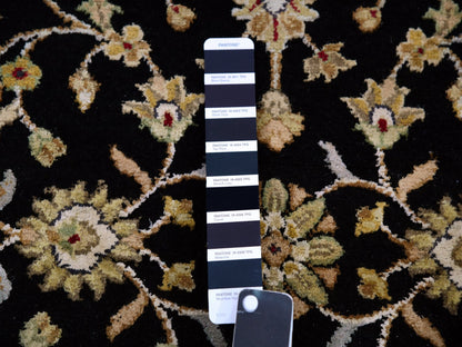 Rajasthan Traditional hand-knotted wool runner in Black, 3'1" x 12'2", SKU O075384