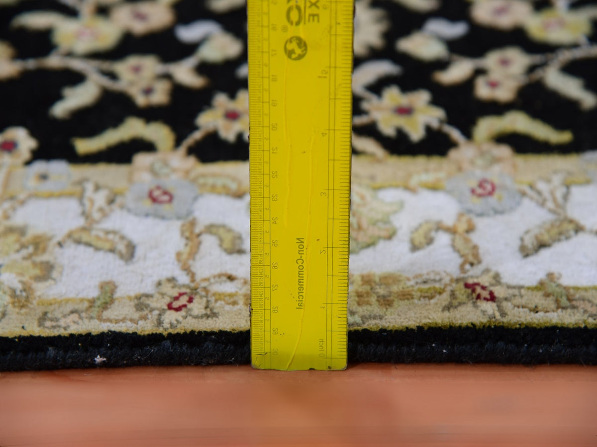 Rajasthan Traditional hand-knotted wool runner in Black, 3'1" x 12'2", SKU O075384