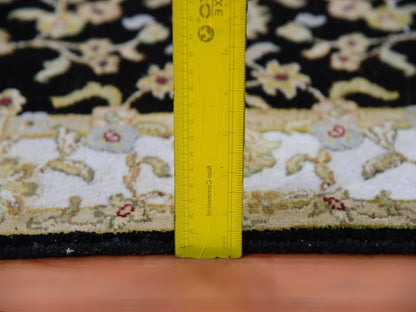 Rajasthan Traditional hand-knotted wool runner in Black, 3'1" x 12'2", SKU O075384