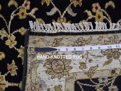 Rajasthan Traditional hand-knotted wool runner in Black, 3'1" x 12'2", SKU O075384
