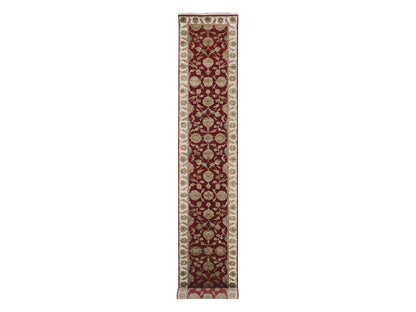 Red 2'7" x 16'4" Traditional Hand knotted Wool/Silk Rug - Sku: O075385