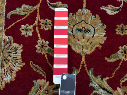 Red 2'7" x 16'4" Traditional Hand knotted Wool/Silk Rug - Sku: O075385