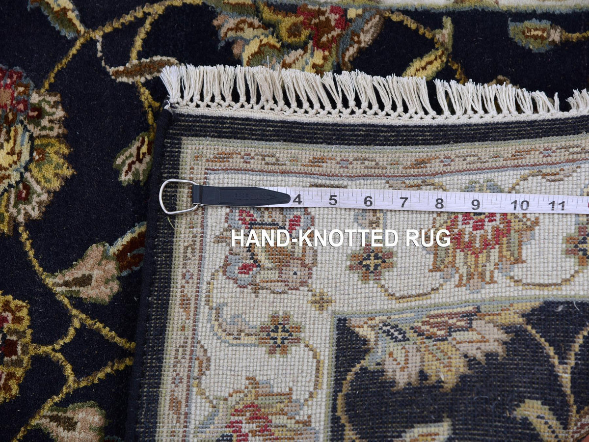 Rajasthan Traditional hand-knotted wool runner in Black, 2'6" x 10'0", SKU O075386