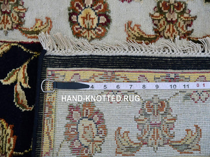 Rajasthan Traditional hand-knotted wool/silk runner in Black, 2'7" x 9'10", SKU O075388