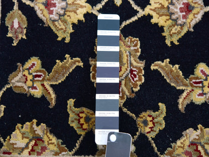 Rajasthan Traditional hand-knotted wool runner in Black, 2'5" x 9'11", SKU O075390