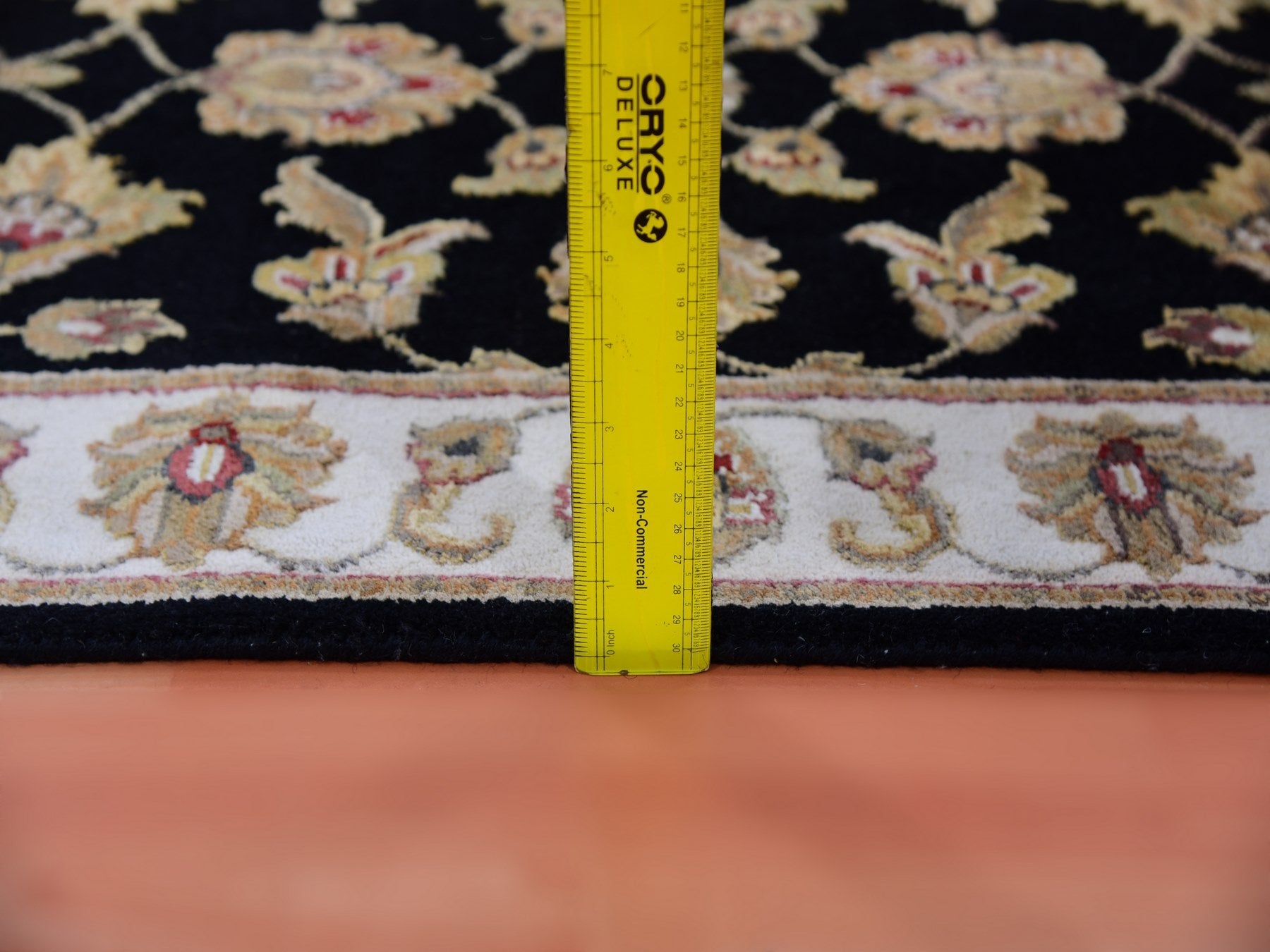 Rajasthan Traditional hand-knotted wool runner in Black, 2'5" x 9'11", SKU O075390