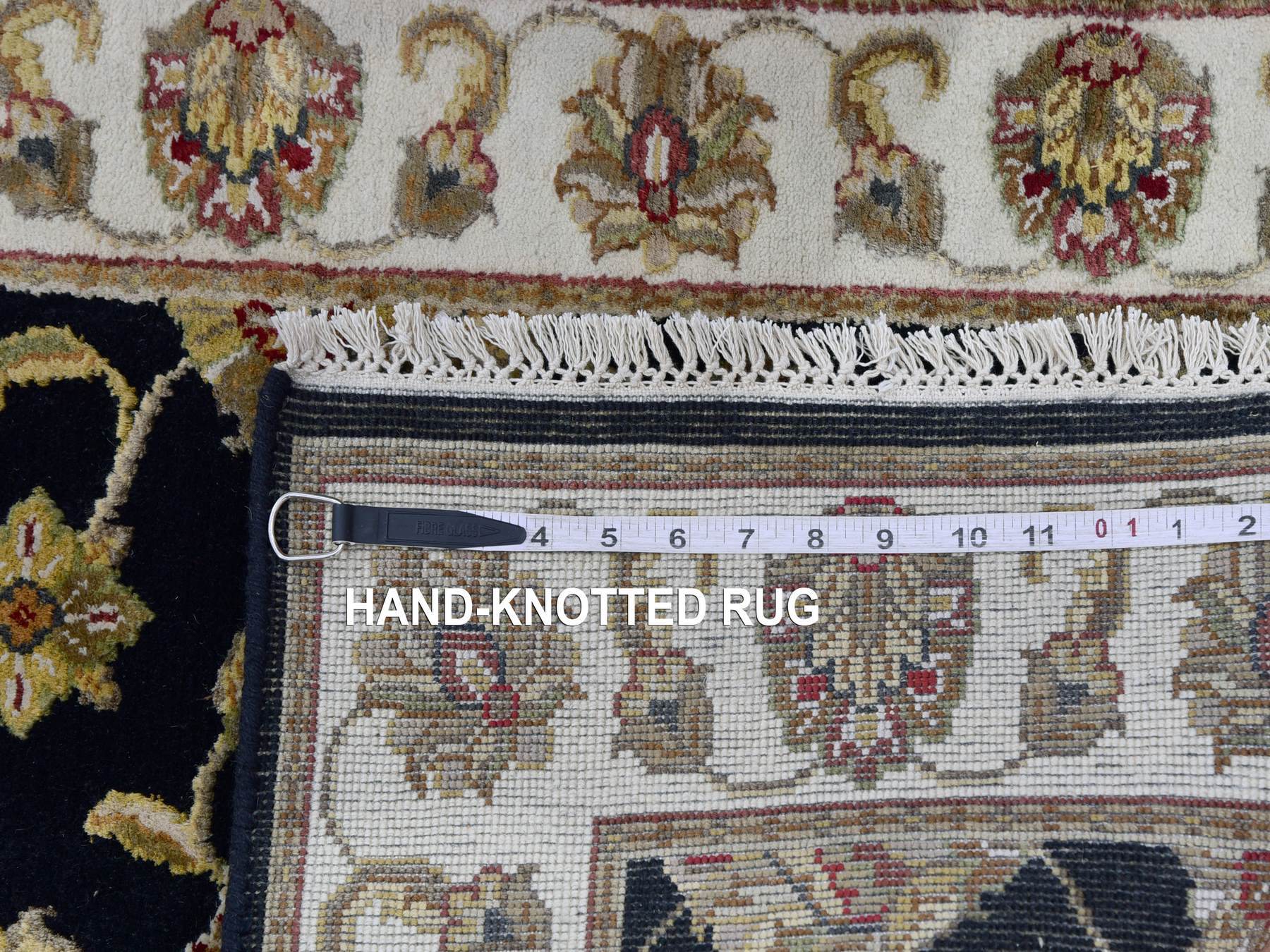 Rajasthan Traditional hand-knotted wool runner in Black, 2'5" x 9'11", SKU O075390