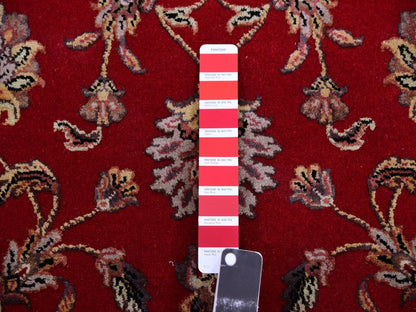 Red 2'6" x 8'2" Traditional Hand knotted Wool/Silk Rug - Sku: O075393