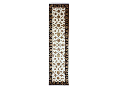 Ivory 2'5" x 10'1" Rajasthan Hand knotted Wool/Silk Rug - Sku: O075394