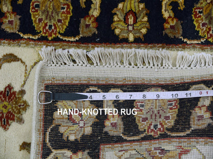 Ivory 2'5" x 10'1" Rajasthan Hand knotted Wool/Silk Rug - Sku: O075394