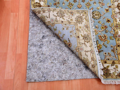 Rajasthan Traditional hand-knotted wool/silk runner in Blue, 3'0" x 12'2", SKU O075396