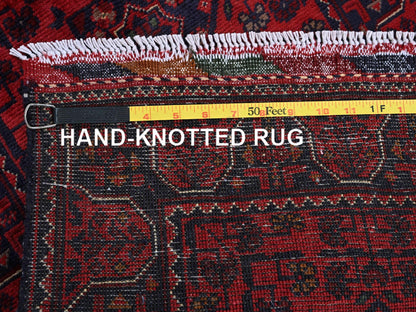 Red 1'9" x 4'9" Tribal Hand knotted Wool Rug - Sku: O0753