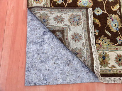 Rajasthan Traditional hand-knotted wool/silk rug in Brown, 3'0" x 5'1", SKU O075400