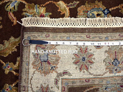 Rajasthan Traditional hand-knotted wool/silk rug in Brown, 3'0" x 5'1", SKU O075400