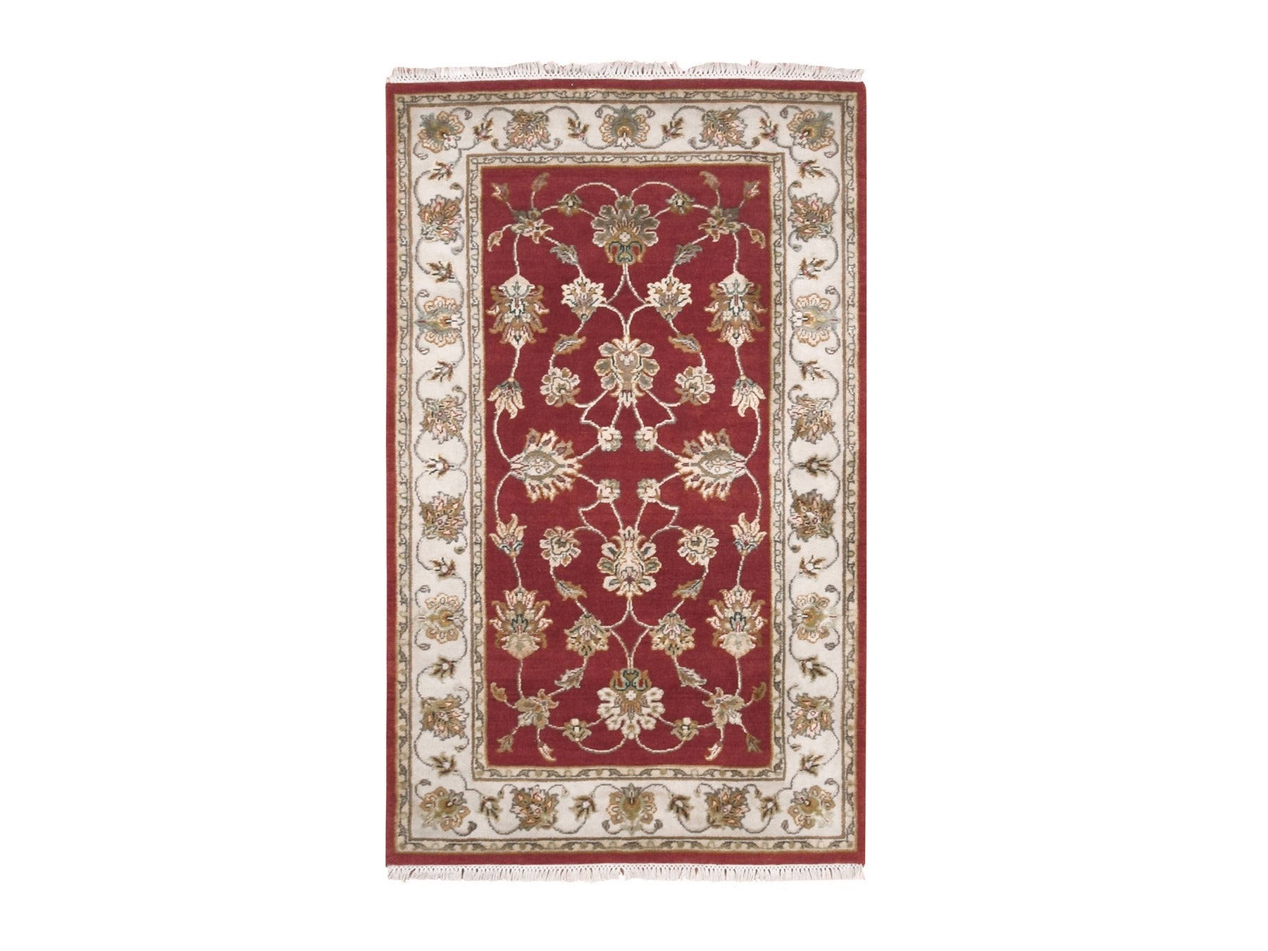 Rajasthan Traditional hand-knotted wool rug in Red, 3'1" x 5'3", SKU O075402
