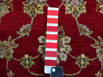 Red 3'1" x 5'3" Traditional Hand knotted Wool Rug - Sku: O075402