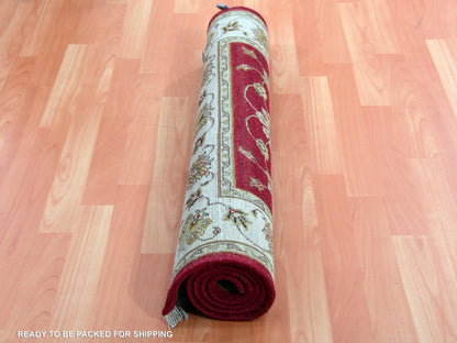 Red 3'1" x 5'3" Traditional Hand knotted Wool Rug - Sku: O075402