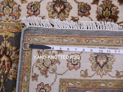 Grey 3'0" x 5'2" Rajasthan Hand knotted Wool/Silk Rug - Sku: O075403