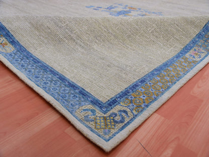 Grey 9'1" x 12'1" Traditional Hand knotted Wool Rug - Sku: O075409