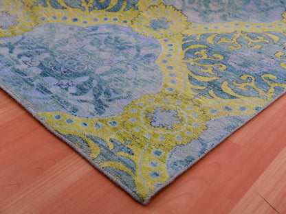 Traditional hand-knotted wool rug in Blue, 9'0" x 12'2", SKU O075410