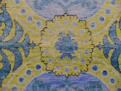 Traditional hand-knotted wool rug in Blue, 9'0" x 12'2", SKU O075410