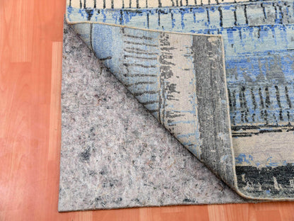 Grey 9'0" x 12'4" Modern / Contemporary Hand knotted Wool Rug - Sku: O075412