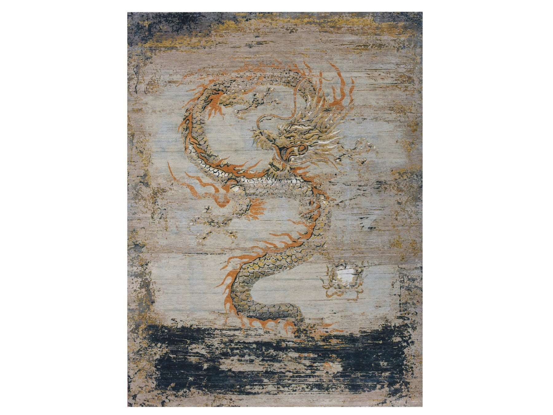 Traditional hand-knotted wool rug in Beige, 8'11" x 12'2", SKU O075414