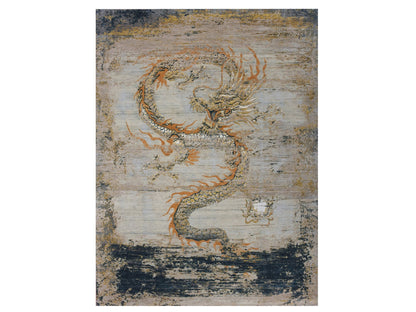 Traditional hand-knotted wool rug in Beige, 8'11" x 12'2", SKU O075414
