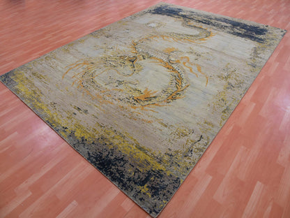 Traditional hand-knotted wool rug in Beige, 8'11" x 12'2", SKU O075414