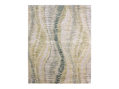 Green 8'0" x 10'1" Silk Hand knotted Silk Rug - Sku: O075419