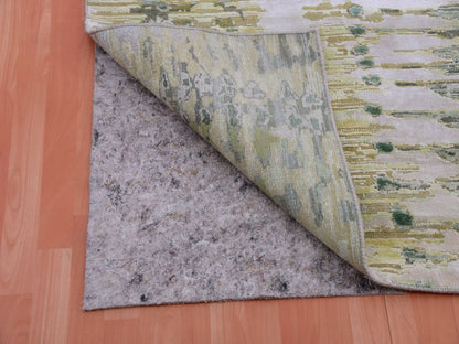 Green 8'0" x 10'1" Silk Hand knotted Silk Rug - Sku: O075419