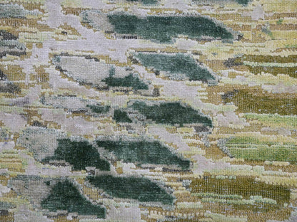 Green 8'0" x 10'1" Silk Hand knotted Silk Rug - Sku: O075419